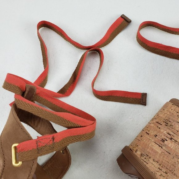 Sorel Orange and Brown Ankke Wrap Sandals 8 - Picture 13 of 13